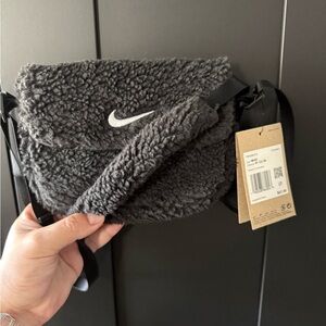 Nike Black/Gray Sherpa Crossbody Bag